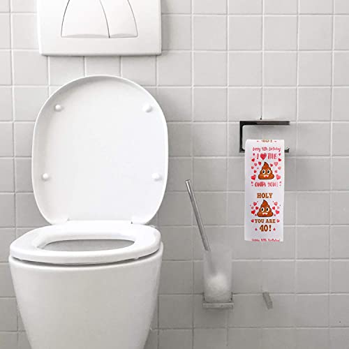 40th Birthday Gifts for Women, Men, Her, Him - Happy Prank Toilet Paper - 40th Birthday Decorations, Party Supplies Favors - 40 Years Old Funny Gag Gift Ideas, Novelty Bday Present for Friends, Family - Image 6
