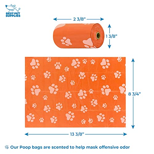 Image of Best Pet Supplies Dog Poop Bag Holder Leash Attachment Reusable Dispenser for Travel, Walking, Park, and Outdoor Use, Durable with Clip-On - Orange, Pack of 2