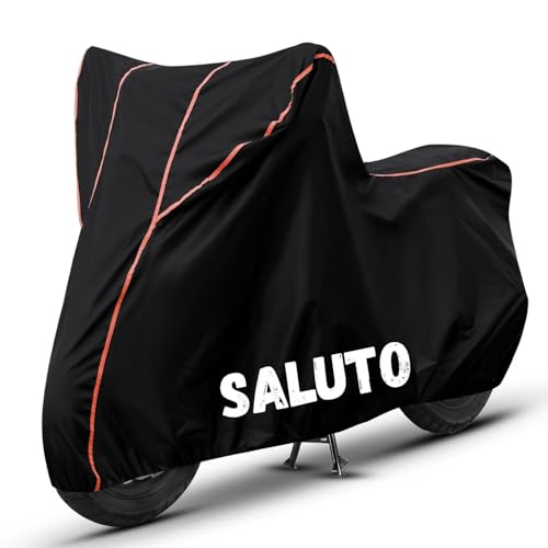 Image of Bike Cover for Saluto 100% Waterproof, Dustproof & Scratch Resistant| Fully Bottom Elastic UV Resistant Heavy Duty Body Cover | All Weather Outdoor Use