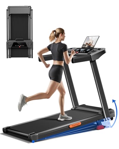 Image of Treadmill with 15% Incline, 3-in-1 Portable Treadmills for Home and Office, Foldable Treadmill with Handles, 3.0HP Quiet Brushless Walking Pad Treadmill with Triple Display，300 LBS Weight Capacity