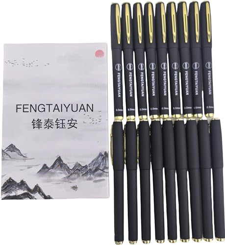 Fengtaiyuan Bolígrafos de Gel con Tapa 0.5mm Negro Pack 18