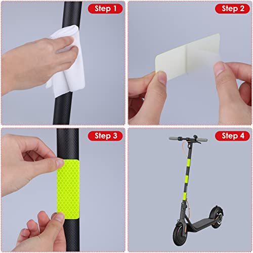 Image of Abeillo 24 Pieces Safety Reflective Stickers, Warning Reflective Stickers Stick-on Car Reflector Sticker Waterproof Reflective Tape Stickers for Vehicle, Bicycles, Motorcycles, 1.18 x 3.25 Inch