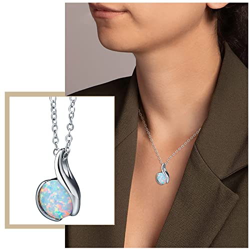 Collier opale pour femme, pendentif tendance, idée cadeau mode - 5