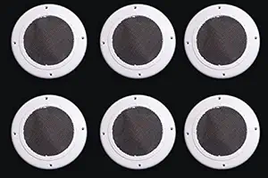 SAJ Stainless Steel Net 6 Inch Round Ventilation Guard with Stainless Steel Net Air Hole Mosquito Guard/Air Hole Net White (Set of 6)