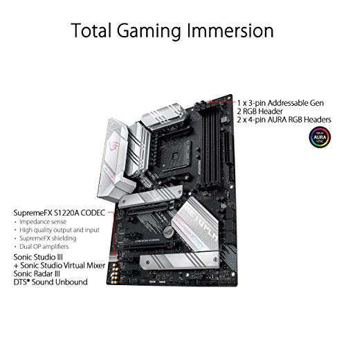 ROG STRIX B550-A GAMING Scheda madre AMD B550 Ryzen AM4 Gaming ATX con PCIe 4.0, stadi di potenza in team, 2.5Gb Ethernet, dual M.2 con dissipatori, SATA 6 Gbps, USB 3.2 Gen 2 - Scheda madre - Immagine 4