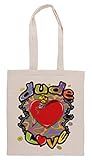 Impreso en Europa Tipo Amor Lucha Bolsa De Compras Groceries Beige Shopping Bag