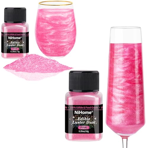 NiHome 5g+10g Edible Luster Dust Glitter Powder (Pink) - image 1