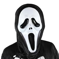 Scary Scream Mask, Ghost Face Mask for Halloween Cosplay, Masquerade Party, Lightweight & Comfortable for Kids and Adults