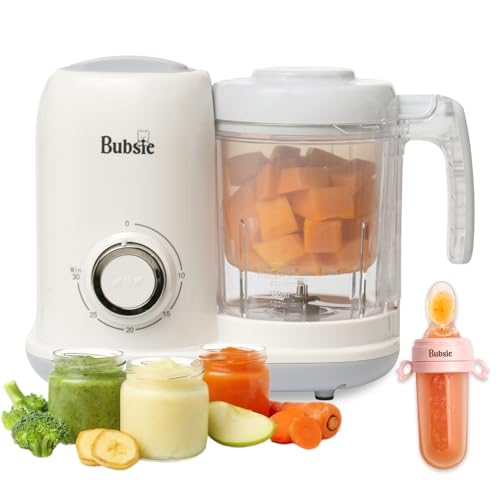Image of Lil Chef 5-in-1 Baby Food Processor with Silicon Food Feeder | Steamer, Blender, Reheat, Defrost & Bottle Warmer | Portable Travel Baby Food Cooker, Puree Maker and Blender for Homemade Meals