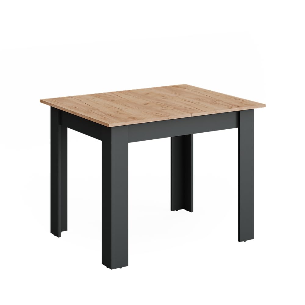 Vicco Esstisch Repose, Anthrazit/Goldkraft Eiche, 100-140 x 80 cm | ausziehbar, für flexible Nutzung als Ess- oder Arbeitstisch