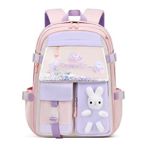 Stylifeo Bunny Backpack for Girls Cute Backpack Kawaii School Bookbag for Kindergarten Preschool Elementary Cover