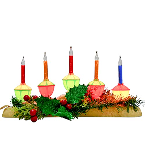 Image of Christmas 5 Light Bubble Candle Lamps, Plug in Electric Candles with 5 Multi-color Bubble Lights (1 spare), C7 /E12 Base 5W Bubble Light Candle, Suitable for Holiday Christmas Celebration Lighting