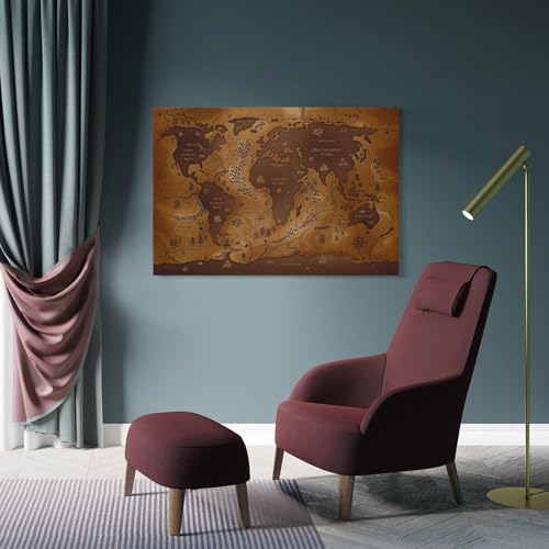 ミドル・アース 地図 ポスター ホーム装飾 アートパネル プリント キャンバス 壁アート 現代壁掛け 絵画 版画 芸術作品 インテリア20x30inch(50x75cm) [4]