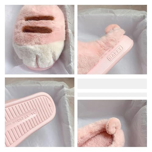 Zureto Cat Paw Slippers for women, Cat Feet Slipper, Indoor Outdoor Cute Funny 3D Cartoon Warm Fluffy Furry Winter House Shoes2