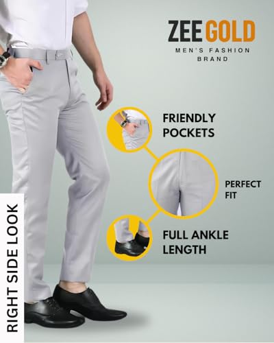 Image of Men's Slim Fit Formal Trouser for Regular Fit