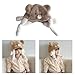 Cartoon Animal Hat Plush Baby Earflap Hat Comfortable & Soft Warm Bonnet Caps Fashion Headwear for 2 to 6 Years White
