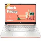 HP Rose Gold Ultrabook 14 Laptop with Office 365, Intel 4-Core CPU, 1.1TB Storage (1TB OneDrive and 128GB Emmc), 8GB RAM, Windows 11, No Mouse