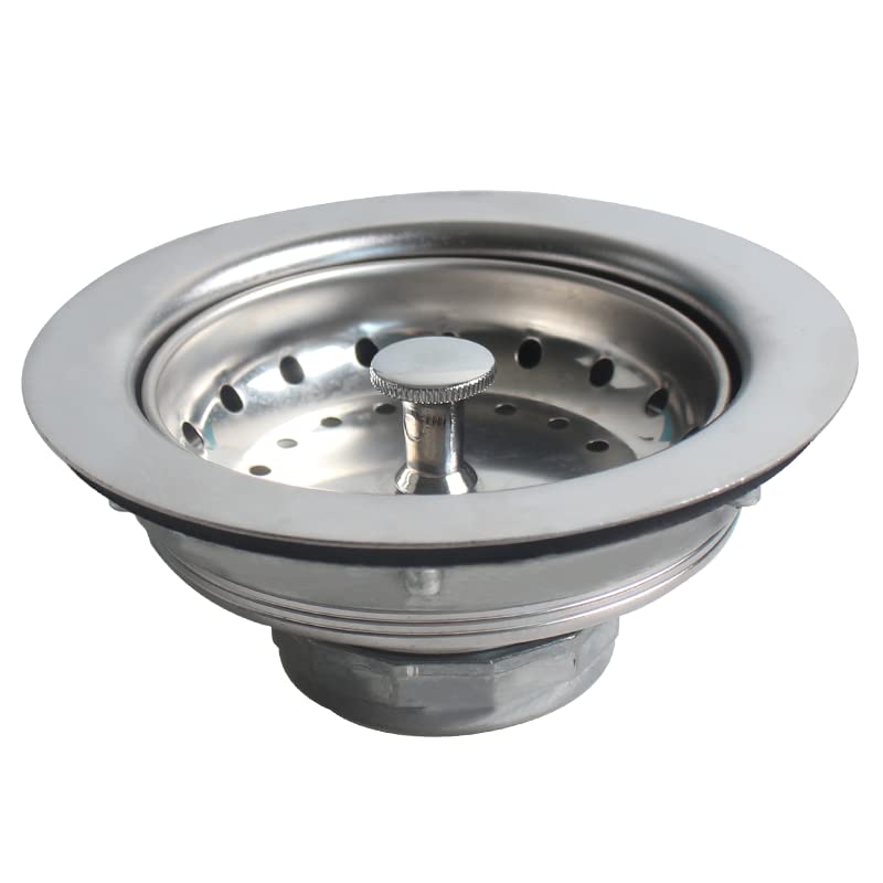 Desagüe de acero inoxidable con colador 3-1/2" para cocina