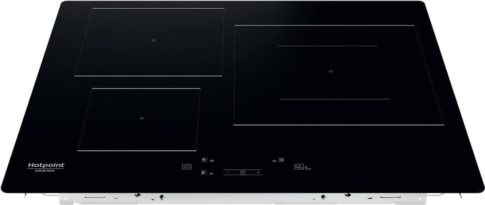 Hotpoint - HQ 5760S NE Plaque Induction 3 Foyers - Zone 28cm, Booster 7200W - Commandes Tactiles, Programmes Automatiques, Minuterie - H 5,4 x L 59 x P 51 cm - Noir Verre Céramique