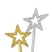 Qeuly Star Wand Gold Fairy Wand 13 Inches Angel Wand Star Magic Princess Wands Plating Silver Star Stick (Gold)