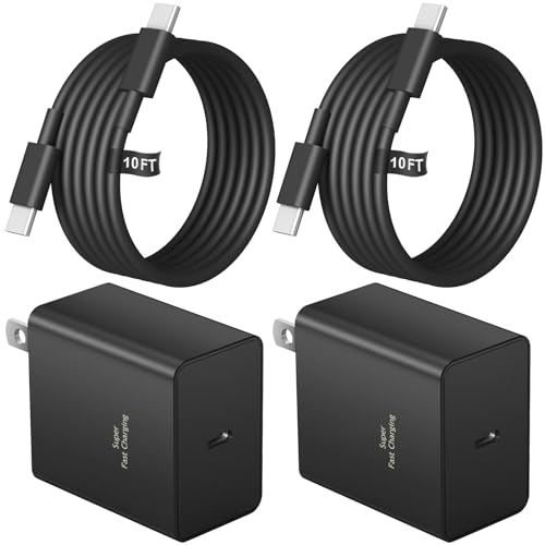 USB C Charger Type C Charger Fast Charging 10FT 45W Samsung Chargers 2-Pack with iPhone Air/17/17 Plus/17 Pro/17 Pro Max/16/16 Plus/16 Pro/16 Pro Max/15/15 Pro Max/iPad Pros/Galaxy S25 S24,Android