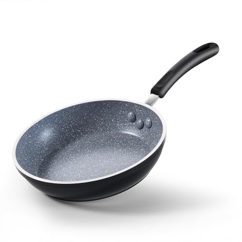 Image of Cook N Home 10 Inch Nonstick Fry Pan, Skillet with Stay Cool Silicone Handle, Heavy Gauge Aluminum, Induction Compatible, Oven Safe, Easy Clean Frying Pan