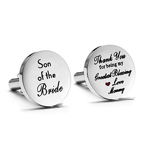 Melix Home Son Of The Bride Cuff Links, Thank You For Being My Greatest Blessing Cuff Links (Grey) #TOP12