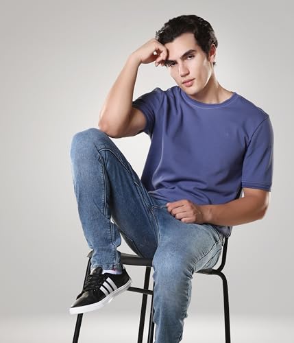 Image of TURMS Men's Ice Cool Tech Round Neck T-Shirt, Odor Control, Stretchable & Breathable, Cotton Rich Fabric, Half Sleeve