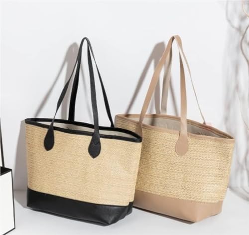 Handmade Bag, Summer Straw Bags Women Woven Bag Leather Beach Handbags Tote Bag Women Vacation3