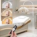 HITTI Lash Light for Eyelash Tech, Flexible Gooseneck LED Half Moon Floor Lamp for Esthetician & Artists,Tattoo, Extensions, Nail, Beauty, Craft, Adjustable Height, Dimmable Brightness and Color-White