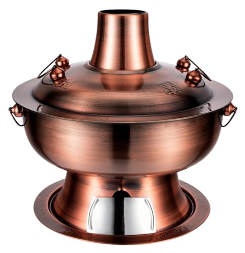 Olla para hot pot de carbón 34 cm color cobre morado miniatura 1