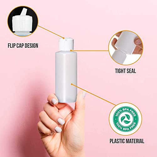 Plastic Cylinder Bottles with Flip Top Pour Spout - BPA-Free & Refillable Containers- Durable, Affordable Price - Store Lotion and Any Kind Liquid-Based Products, Size 8 Oz (6 Pack)2