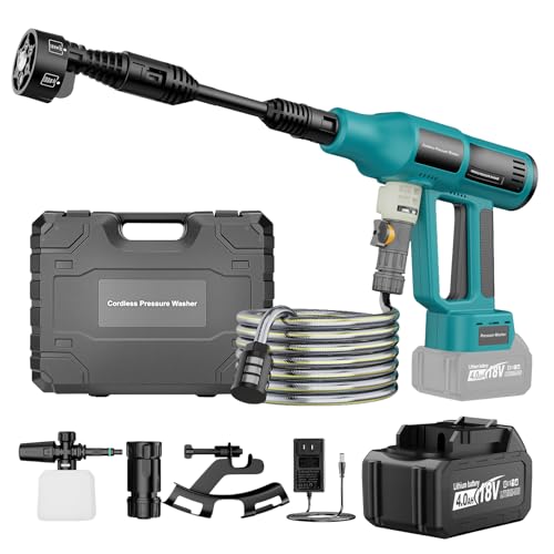 2025 Upgrade Cordless Pressure Washer, Portable Power Washer with 4.0Ah ...