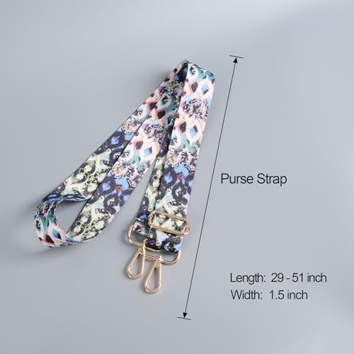 Image of chushui Colorful Pattern Purse Strap, Wide Crossbody Bag Strap Replacement | Change the look of your bag with a simple strap swap.