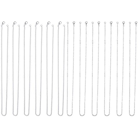 12 Pieces Silver Plated Chain Necklace Set Cover
