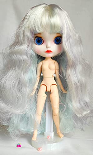 Puppe Blythe Gelenkkörper Nackt Lange Pastell Regenbogen Haare 30cm BJD Meerjungfrau Einhorn – Bild 7