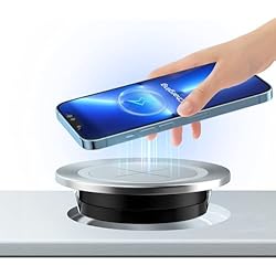 Cargador Inalambrico Bmw Serie 1 Cargador Inalambrico Rápido,JE Make IT Simple Orificio de la Superficie del Escritorio de los Muebles Carga integrada Dispositivos habilitados para Qi 60 mm de diámetro(Plata