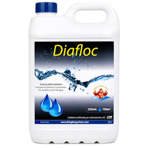 DIASA INDUSTRIAL Floculante líquido para Piscinas SUPERCONCENTRADO - DIAFLOC - clarifica el Agua turbia - 5 litros