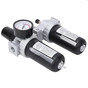 Olie Water Filter, Handige Grote Filtering Effect Luchtregelaar Filter Aluminiumlegering Compressor Filter Kit met Gauge…