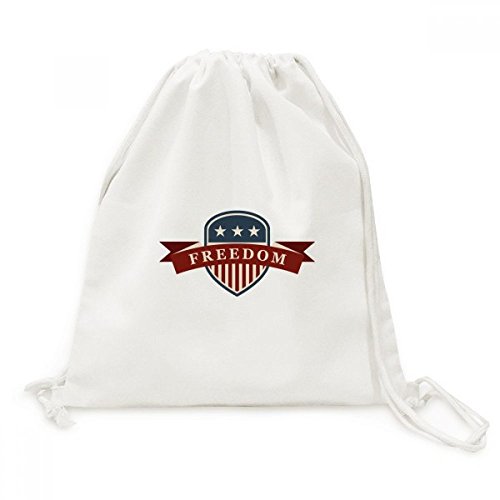 Toile Drawstring Backpack Stars and Stripes Sac à Dos Cordon