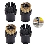 4 Pcs Dampfreiniger Zubehör, Dampfreiniger Düsen, Dampfreinigungsbürste, Kärcher Rundbürstenset, Rundbürsten für Kärcher Dampfreiniger Sc1 Sc2 Sc3 Ctk10 Sc4 Sc5 (2 Schwarz + 2 Stahlbürste)