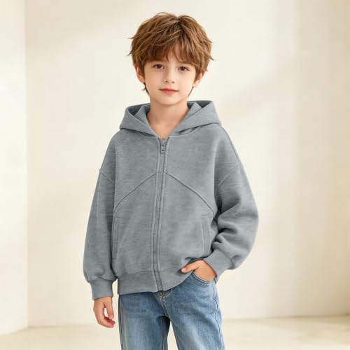Zip Up Hoodies for Kids Boy Long Sleeve Hooded Sweatshirt Jacket Size 10-12 - image 5