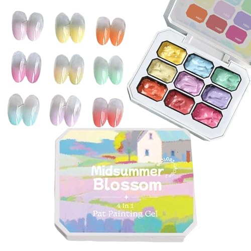 Yongmcxhhj Gel Pintauñas | Esmalte De Gel 9 Colores | Decoración Duradera Sin Limpiar para Manicura Francesa Uso Personal y en Salón
