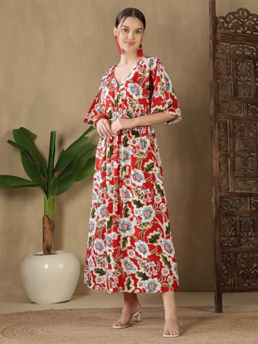 Image of FebQ Elegant & Comfortable Rayon Elastic Dress