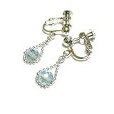 【 シンプリー 】 ブルートパーズ (6mm ミラーカット珠) イヤリング
