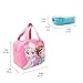 Finex Frozen Princess Pink Zippered Insulated Food Bag + Light Blue Stainless Steel Compartment Bento Food Container Box with Clear Lid set for picnic