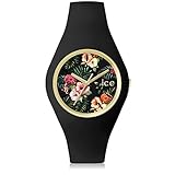 Marke: Ice-Watch Ice-Watch - Ice Flower Colonial - Schwarze Damenuhr mit Silikonarmband - 001298 (Medium)