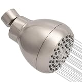 AISOSO High Pressure Shower Heads, Showerheads 3 Inches with 360 Rotation and Silicone Nozzles for Strong Spray Relaxing and Comfortable Shower, Brushed Nickel