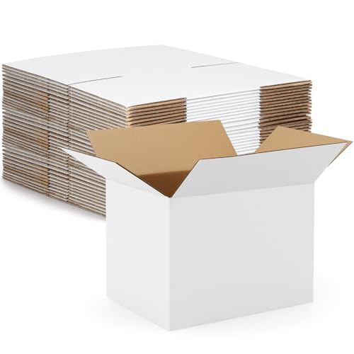 Eupako 8x6x6-Small-Shipping-Boxes-30-Pack-White-Corrugated-Box-Mailers, Cardboard Boxes for