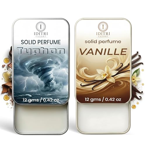 Image of Solid Perfume |Vanille&Typhon Alcohol Free Wax Perfume Balm, Long Lasting | Pocket Tin 12g, Pack Of 2| Non Greasy Smooth Glide, Travel Friendly Men And Women